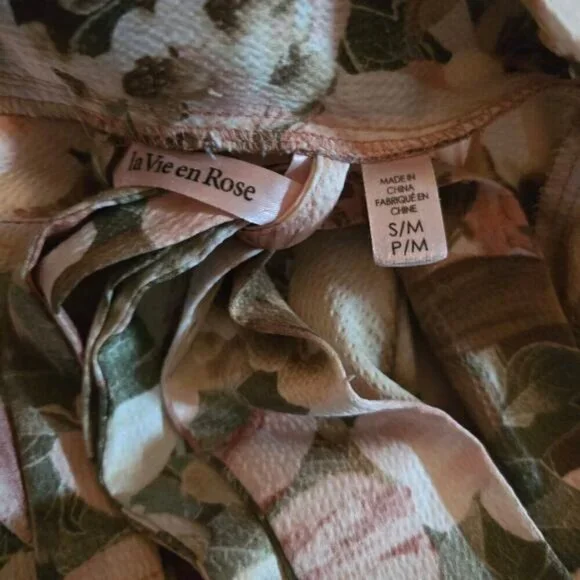 La Vie En Rose Textured Satin Robe - Size Small - Picture 4 of 6